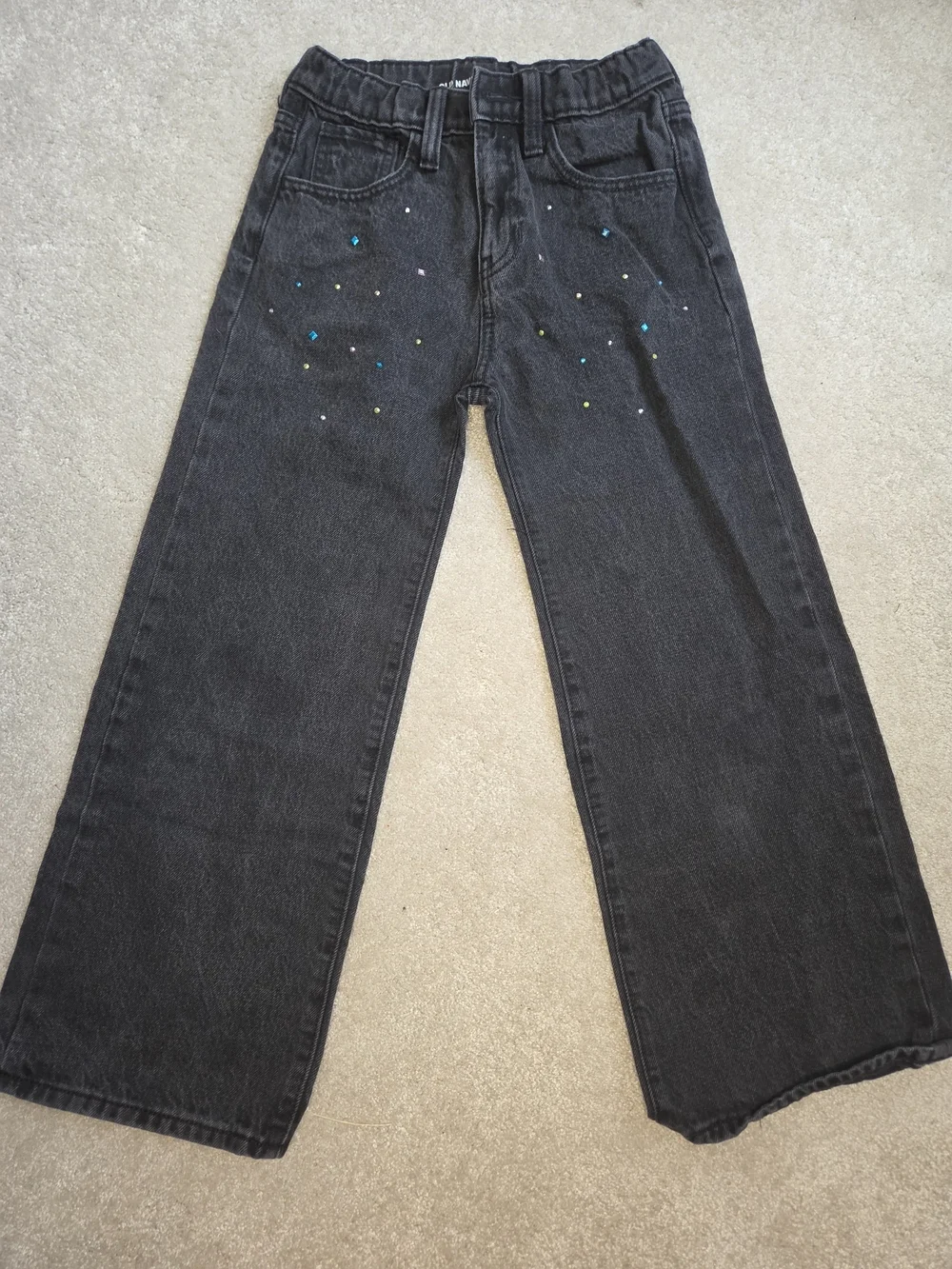 Old Navy Black Denim Jeans Kids, Sparkle Details